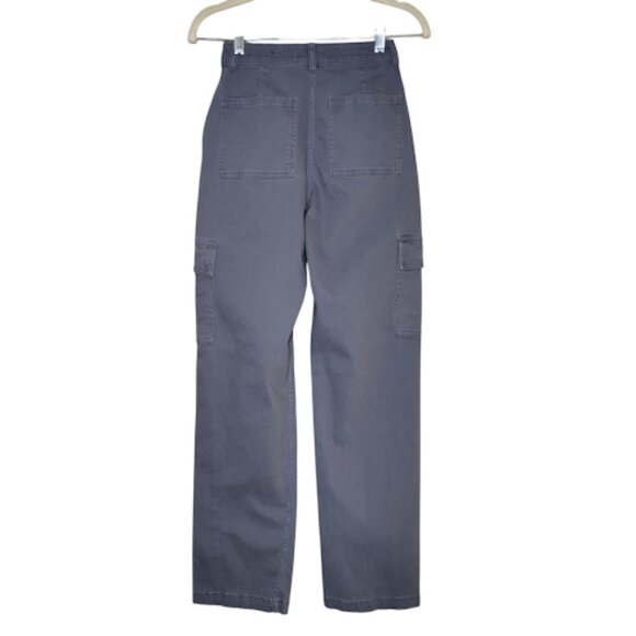 HOLLISTER | Ultra High Rise Dad Pant Long Straight Leg Blue Cargo Pants 24L - Picture 2 of 10